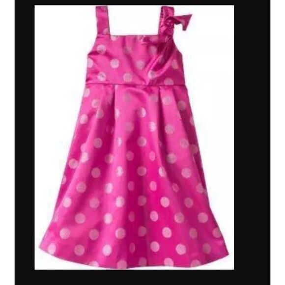 NEW Baby Gap kids TWINS hot pink polka dot bow party holiday tank dress 2 2T